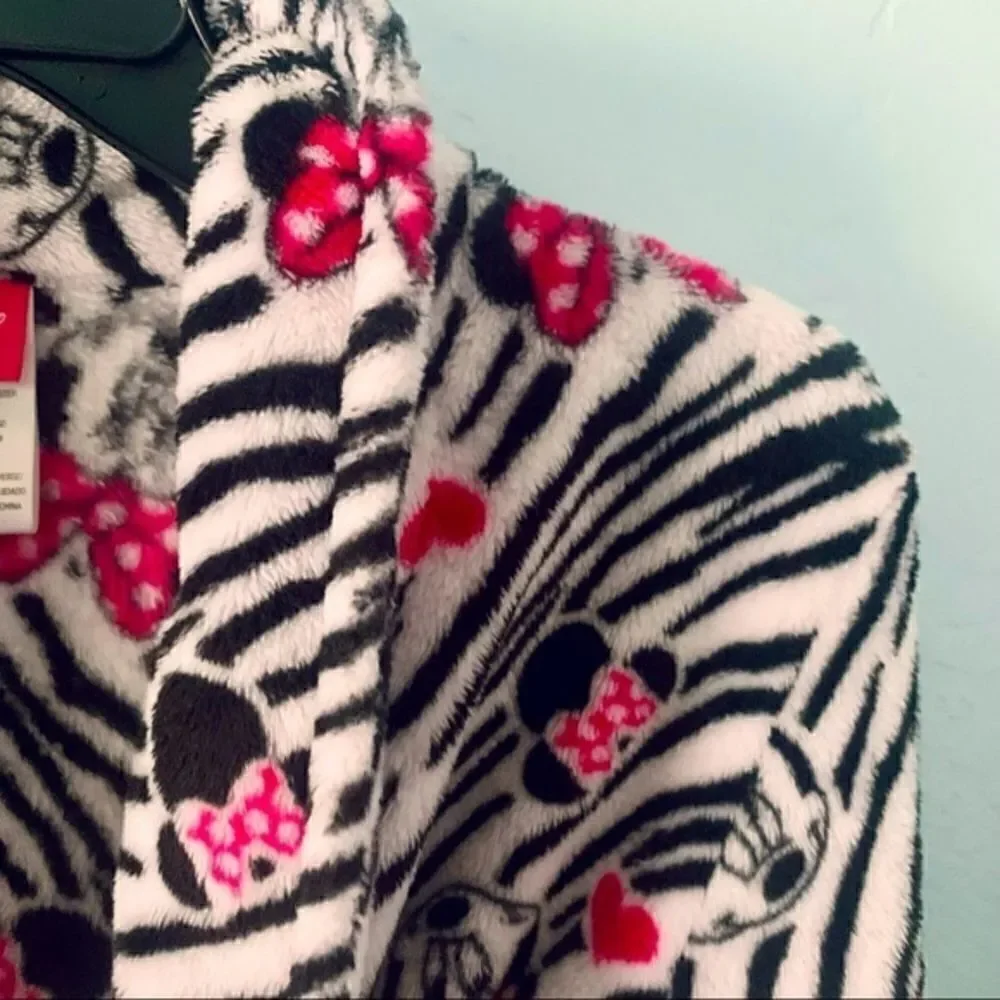 Disney Minnie Mouse Fuzzy Robe Size M/M 7/8